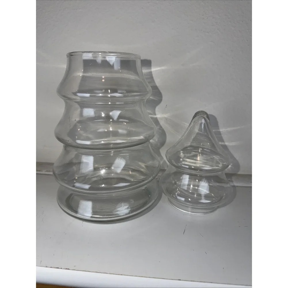 Vintage Clear Apothecary‎ Tree 6 Tier Clear Glass Christmas Tree Shaped Jar